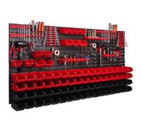 Panneau d'outils mural 172x78 cm avec 81 pcs. Boîtes de suspension avec jeu de supports en plastique