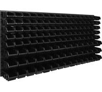 Panneau d'outils mural 173,4 x 78 cm avec 130 pcs. Boîtes suspendues rouges et noires Boîtes empilables
