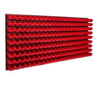 Panneau d'outils mural 173,4 x 78 cm avec 198 pcs. Boîtes suspendues Boîtes rouges Système de stockage