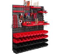 Panneau d'outils mural 78 x 78 cm avec 40 pcs. Boîtes de suspension avec jeu de supports en plastique