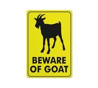 Panneau en aluminium réfléchissant avec inscription « Beware Of Goat » - 30,5 x 20,3 cm - Protection contre les UV, imperméable, résistant aux intempéries et à la décoloration - 4 trous pré-percés
