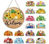 Panneau en bois interchangeable "Bienvenue chez vous", décoration suspendue pour les vacances