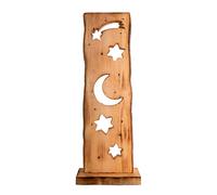 Panneau en bois LED Noël extérieur Décoration de Noël Panneau en bois Décoration d'hiver étoiles, batterie, IP44, blanc chaud, H 60 cm