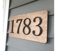 Panneau en bois personnalisé avec numéro de maison 3D avec nom de rue fontaine moderne pour extérieur adresse horizontale plaque d'adresse de magasin plaque d'adresse personnalisée