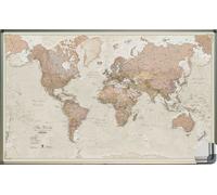 Panneau épinglable (en anglais) - Monde, style antique - 136 x 84 cm | Maps International