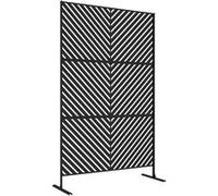 Panneau extérieur décoratif motif géométrique ajouré métal noir Noir G
