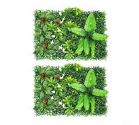 Panneau Haie Artificielle 60x40cm 2pcs Réutilisable(B) | Feuillage dense et réaliste, effet haie continue trous, texture naturelle pour embellir murs et clôtures