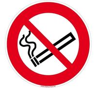 Panneau Interdiction de Fumer. Panneau Cigarette Interdite. Sticker Interdiction de Fumer, Panneau PVC, Alu - Diamètre 250 mm - Adhésif - Adhésif -