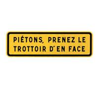 PANNEAU JH PIETONS PRENEZ LE TROTTOIR EN FACE T1 - NADIA SIGNALISATION - 1002874