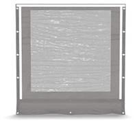 Panneau latéral en PVC, 2 x 2 mètres, 4 pièces. Fenêtre transparente, 580 g/m². Gris. Adapté pour : abri de jardin, tonnelle, garage de tente, tonnelle pliable, tonnelle de jardin, tente de stockage,