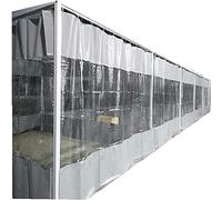 Panneau latéral extérieur en PVC transparent imperméable e pour jardin, pera terrasse - Gris 1,2 x 2 m avec œillets pour une installation facile