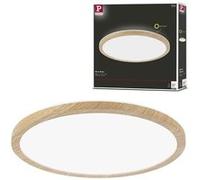 Paulmann 71033 Panneau LED Atria Shine Plafonnier avec rétro-éclairage rond IP44 16W 1600lm 293mm esthétique bois matière plastique 4000K Luminaire de salle de bain