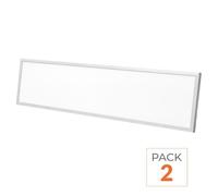 Panneau LED Backlit CCT 120x30cm 28W UGR<19 140lm/W Cadre Blanc - 3000K/4000K/6000K - Pack de 2