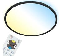Panneau Led Briloner Leuchten Slim, 22 W, 3000 Lm, Ip20, Noir, Plastique, Dimmable, Avec Télécommande, 42 Cm