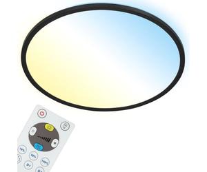 Panneau Led Briloner Leuchten Slim, 22 W, 3000 Lm, Ip20, Noir, Plastique, Dimmable, Avec Télécommande, 42 Cm