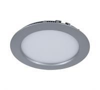 Panneau LED encastrable Plafonnier LED Plafonnier de bureau rond argenté, LED 10W 680 Lm blanc froid, DxH 18x1,7 cm