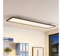 Panneau LED Nelios Lindby, dimmable, noir, Cuisine, Aluminium, Moderne, Plafonnier LED