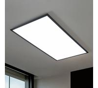 Panneau LED Nelios Lindby, dimmable, noir, Cuisine, Aluminium, Moderne, Plafonnier LED