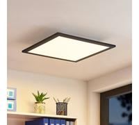 Panneau LED Nelios Lindby, dimmable, noir, Cuisine, Aluminium, Moderne, Plafonnier LED