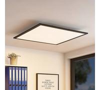 Panneau LED Nelios Lindby, noir, Cuisine, Aluminium, Moderne, Plafonnier LED