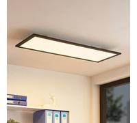 Panneau LED Nelios Lindby, noir, Cuisine, Aluminium, Moderne, Plafonnier LED