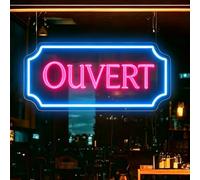 Panneau LED ouvert pour entreprise, panneau néon ouvert à intensité variable alimenté par USB pour décoration murale, bar, café, salon et studio de boutique