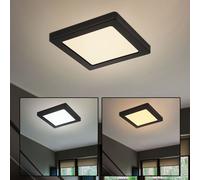 Panneau LED plafonnier noir salon lumière chambre à coucher, couleurs de lumière réglables, 12W 900lm blanc chaud, blanc neutre, blanc froid, LxH 17,6x1,7 cm 
