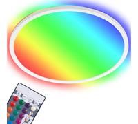 Panneau Led Rgb Briloner Leuchten Slim, 15 W, 1850 Lm, Ip20, Blanc, Plastique, Variateur, Avec Télécommande, 29,3 Cm