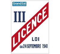 Panneau Licence III - Personnalisable avec Le Logo de Votre Région - Région Grand Est - 150 x 200 mm - PVC 1,5 mm - Protection Anti-UV