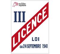 Panneau Licence III - Personnalisable avec Logo de Votre Région - Région Nouvelle Aquitaine - 150 x 200 mm -Aluminium 2 mm - Protection Anti UV