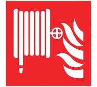 Panneau logo lance incendie 20 x 20 cm polystyrène antichoc