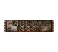 Panneau lumineux de salle de cinéma - 1 plaque en métal vintage - Décoration murale d'intérieur et d'extérieur - 10,2 x 40,6 cm