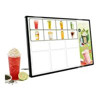 Panneau lumineux LED, boîte à lumière, cadre de menu LED, tableau de | Verre trempé et aluminium, LED basse consommation, ultra fin 10 mm, A2-A4, pour cafés et restaurants. Noir A2