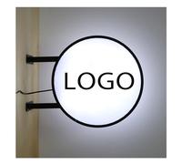 Panneau lumineux LED double face pour l'extérieur - Panneau publicitaire étanche pour magasin de détail - Panneau d'affichage rond de 40,6 cm