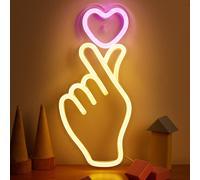 Panneau lumineux LED en forme de cœur avec éclairage néon sur panneau acrylique, alimenté par USB. Convient pour la décoration murale de la maison, de la chambre, pour l'ambiance, les mariages, les fê
