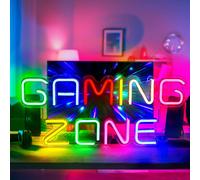 Panneau lumineux néon, décoration murale USB pour salle de jeux, avec un motif néon représentant un jeu