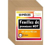 Panneau Mdf - Creative Deco - 600x400x3mm - Bricolage, Découpe Laser, Gravure - Marron