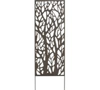 Panneau métal avec motifs décoratifs/Arbres - 0,60 x 1,50 m - Brun vieilli