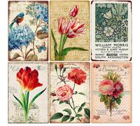 Panneau métallique rétro à fleurs pour décorations de chambre à coucher d'arrière-cour, affiche d'art murale Rose, plaque en fer blanc Vintage lavande, cadeau d'amour pour femmes 2423