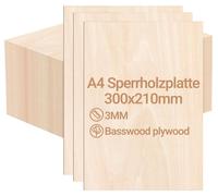 Panneau multicouche en bois de tilleul, épaisseur 3 mm, lot de 24 pièces, idéal pour les projets de bricolage