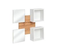 Panneau Mural, 2 Étagères & 2 Miroirs Easy 100cm Blanc