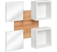 Panneau Mural, 2 Étagères & 2 Miroirs Easy 100cm Blanc