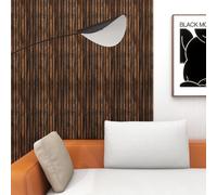 panneau mural 3D 'Boxtel' set de 6 195 x 31,5 cm aspect noyer