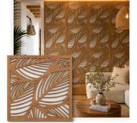 Panneau Mural 3D Feuilles 50x50 cm Décoration Bohème HDF à Peindre