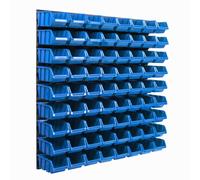 Système de stockage Etagère murale 770 x 780 mm | 72 pcs. Box | Bacs gerbables Rayonnage pour bacs à bec | Panneaux muraux extra-forts | Rayonnage extensible | Rayonnage d'atelier Rayonnage de stockag