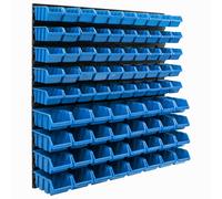 Système de stockage Etagère murale 770 x 780 mm | 82 pcs. Box | Bacs gerbables Rayonnage pour bacs à bec | Panneaux muraux extra-forts | Rayonnage extensible | Rayonnage d'atelier Rayonnage de stockag