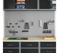 Panneau mural pour outils vidaXL, lot de 3, gris, 150 x 1 x 80 cm