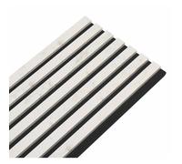 Panneau mural à tasseaux bois - DECOON - 120 x 30 x 1,9 cm - Décor marbre blanc - Feutrine noire acoustique - Panneau 0,36 m²