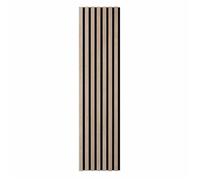 Panneau mural à tasseaux bois - DECOON - 120 x 30 x 1 cm - Lamelles en chêne clair véritable - Fond noir - Panneau 0,36 m²