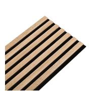 Panneau mural à tasseaux bois - DECOON - 250 x 30 x 1,4 cm - Décor chêne - Fond rigide noir - Panneau 0,75 m²